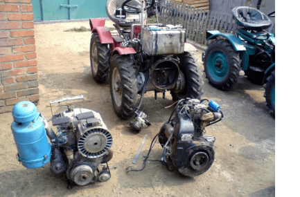 Самодельный трактор с дизельным двигателем Мазда