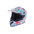 Мотошлем кроссовый VIRTUE MD-911 серый с цветной графикой size S, фото фото 2