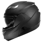 Мотошлем модуляр ZEUS ZS-3100 Matte Black - чорний матовий, шолом трансформер з сонцезахисними окулярами  купити в Україні