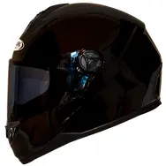 Мотошлем FXW HF-122 DOT solid black закрытый шлем интеграл, full-face глянцевый чёрный c тонированным визором, фото 