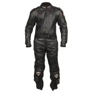 Костюм (куртка, брюки) из кожи ATROX APT NF-8003 черного цвета, фото 