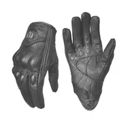 Перчатки кожаные с защитой черные р.XL (С Перфорацией) ICON, фото 