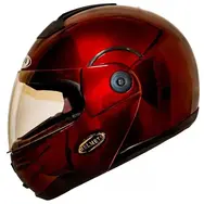 Мотошлем HF-108 solid red шлем трансформер, Flip-Up модуляр глянцевый красный, фото 