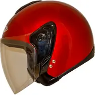 Мотошлем FXW HF-217 solid red открытый шлем полулицевик красный, фото 