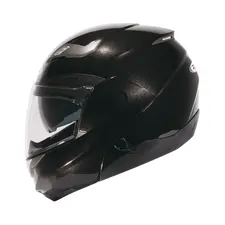 Мотошлем модуляр ZEUS  ZS-3100 Metallic Black - черный глянцевый, трансформер с солнцезащитными очками, фото 
