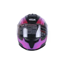 Мотошолом VIRTUE MD-813 чорний з бузковим size M  купити в Україні