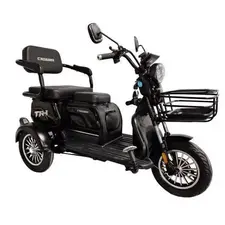 Электротрайк Crosser TR1 (трехколесный электроскутер) черный 600w, фото 