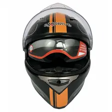 Мотошолом Exdrive EX-09 CARBON Інтеграл + Окуляри чорний глянець (Розмір M)  купити в Україні