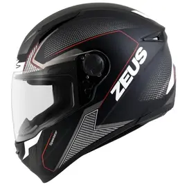Мотошлем интеграл Zeus ZS-811 - матовый чёрный AL6 красный, фото 
