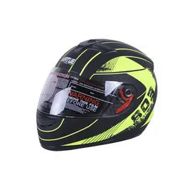 Мотошлем VIRTUE MD-803 черный матовый с желтым size M, фото 