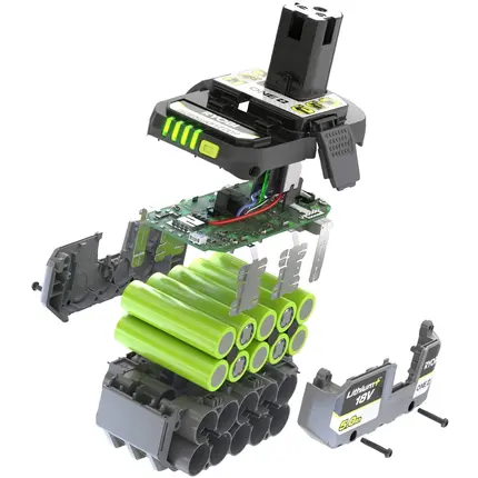 Аккумулятор RYOBI RB1850X, 18В ONE+, 5Ач, 0.79 кг, фото фото 5