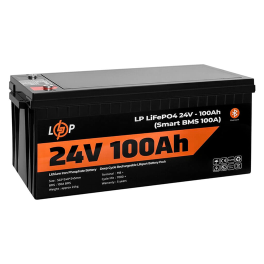 Аккумулятор для ИБП LogicPower LP LiFePO4 24V (25,6V) - 100 Ah (2560Wh ...