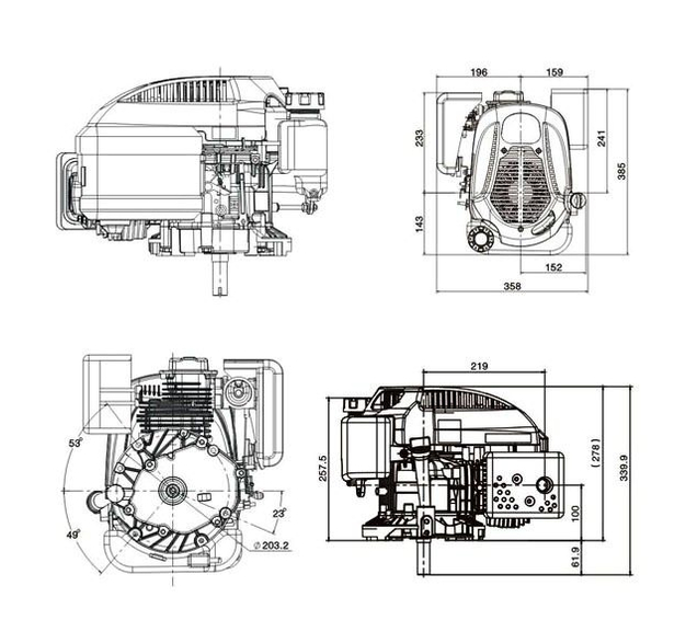  Loncin LC1P70FA бензиновый двигатель 6.5 л.с. вал 22.20 мм .