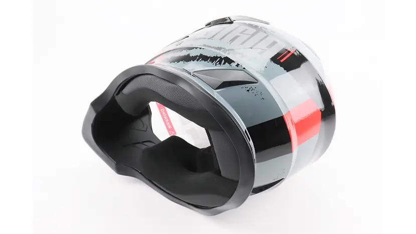 Шлем кроссовый/эндуро/АТV со стеклом BLD-819-7 М (57-58см), ЧЕРНЫЙ/СЕРО-КРАСНЫЙ, фото фото 5