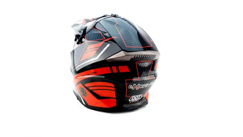 Мотошолом EXdrive EX-806 Dazing Glossy Red розмір L фото 5 купити в Україні