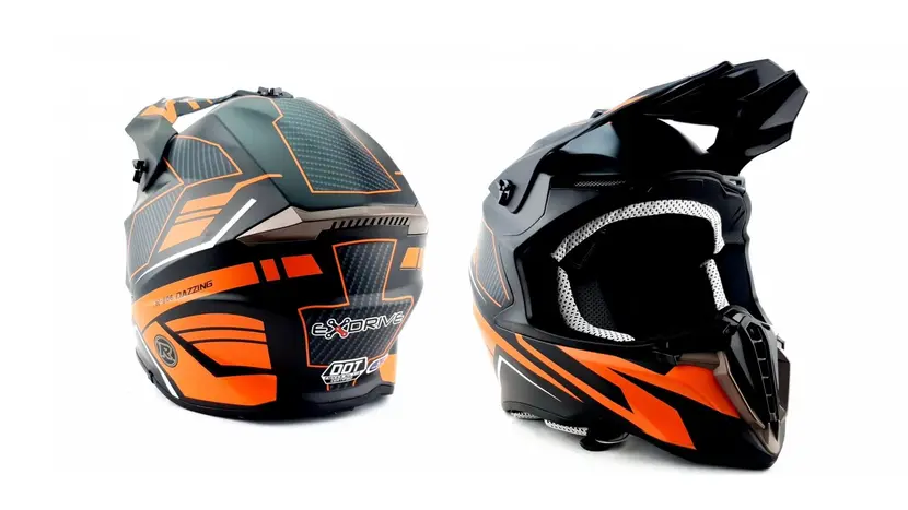 Мотошолом EXdrive EX-806 Dazing Glossy Orange розмір L  купити в Україні