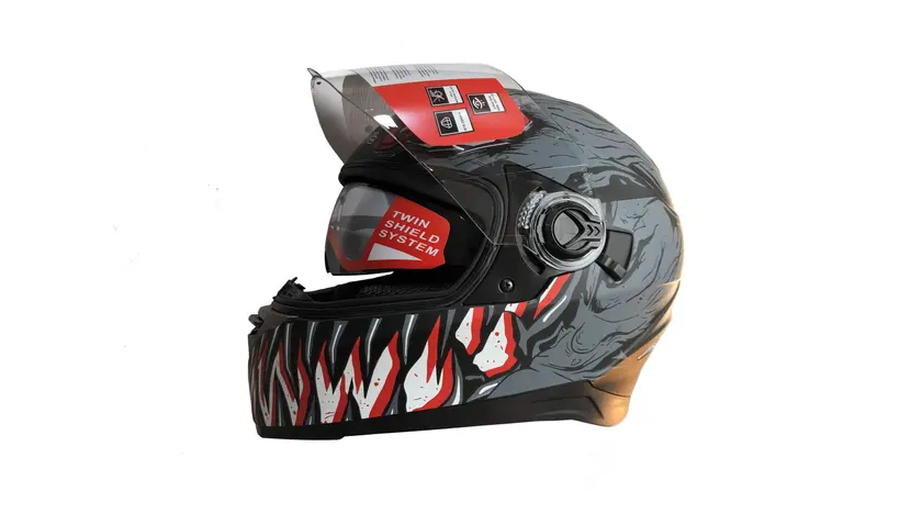 Мотошолом EXdrive EX-09B Jaws Matt Black розмір XL фото 2 купити в Україні