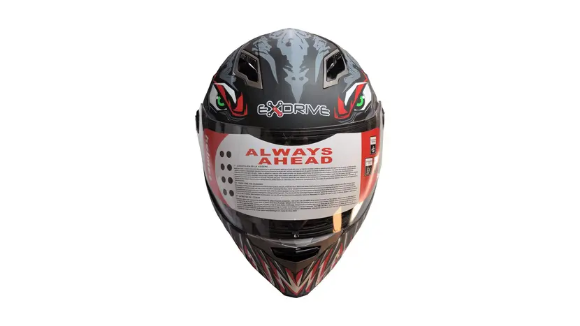 Мотошолом EXdrive EX-09 Jaws Matt Black розмір S фото 3 купити в Україні