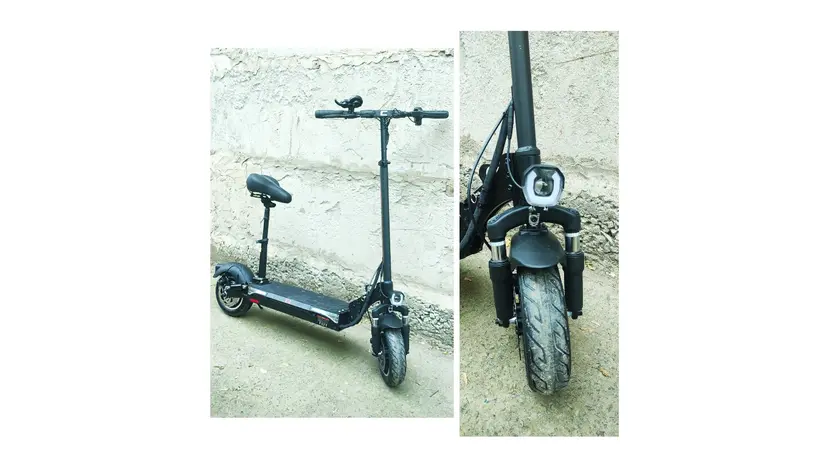 Электросамокат Crosser T4 (1000 Вт; 48 В; 12,5 А/ч), колёса 10" + сидение, амортизационная вилка, БЕЗ ЗАРЯДНОГО, фото фото 3