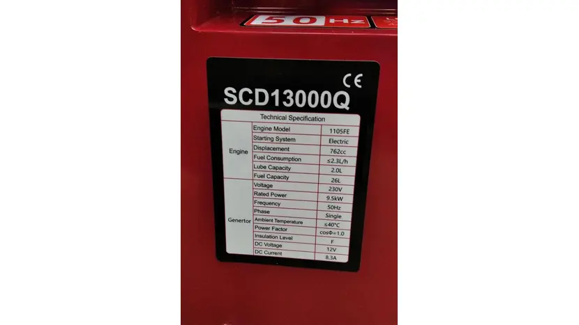 Дизельний генератор SENCI SCD 13000Q, однофазний (230 В), 10 кВт фото 12 купити в Україні