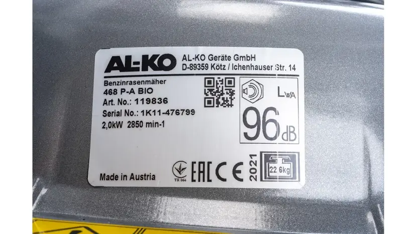Газонокосарка AL-KO BIO 468 P-A Silver фото 10 купити в Україні