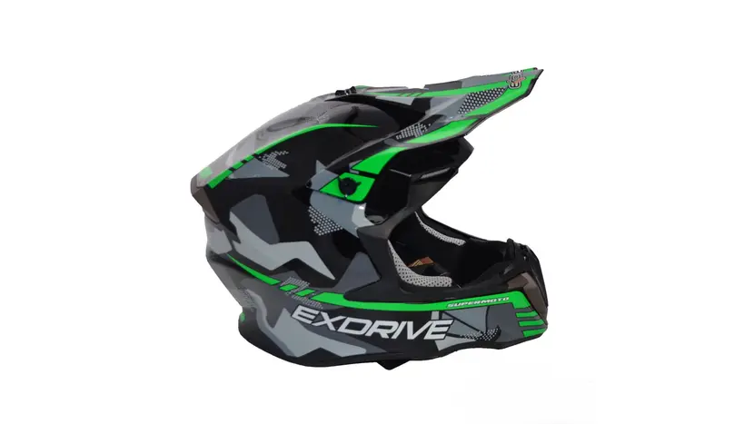 Мотошолом Eхdrive EX-806 Glossy Green размер L фото 3 купити в Україні