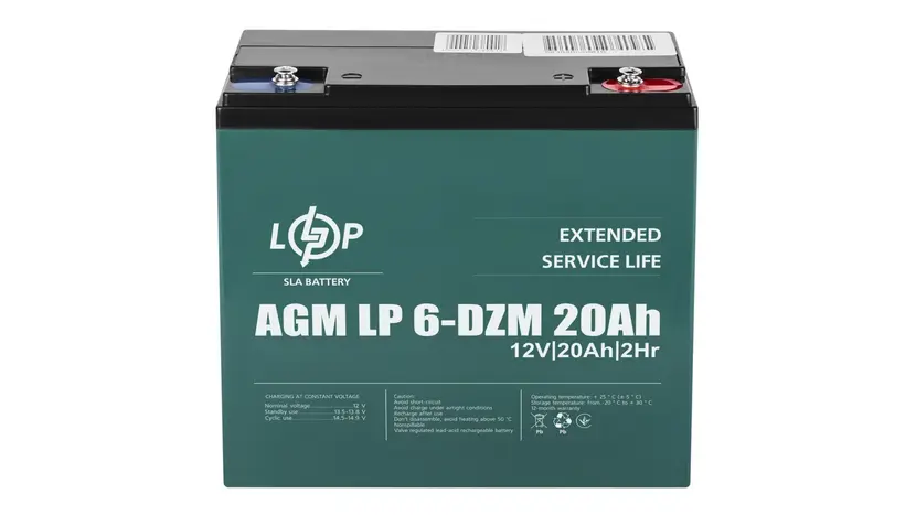 Акумулятор AGM LogicPower LP 6-DZM-20 Ah фото 3 купити в Україні