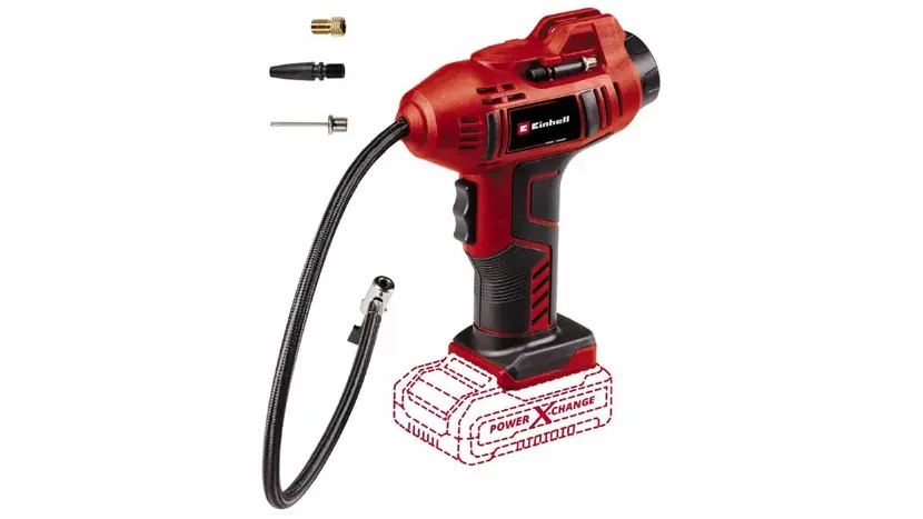 Компрессор ручной аккумуляторный Einhell CE-CC 18 Li - Solo, 18В, PXC, 12-10 и 8 л/мин, 11 бар, 0.6 м, 0.76 кг (без АКБ и ЗУ), фото фото 2