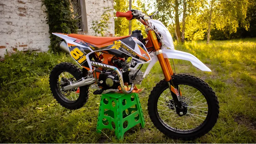 Пітбайк PRB MX 125cc кікстартер-електростартер (оранжевий) фото 2 купити в Україні