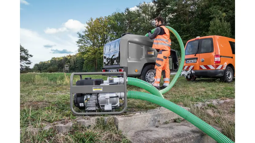 Мотопомпа бензиновая Karcher WWP 45 для грязной воды, 45м3/ч, 6.9 л.с., 166 см/куб, 36кг, фото фото 5