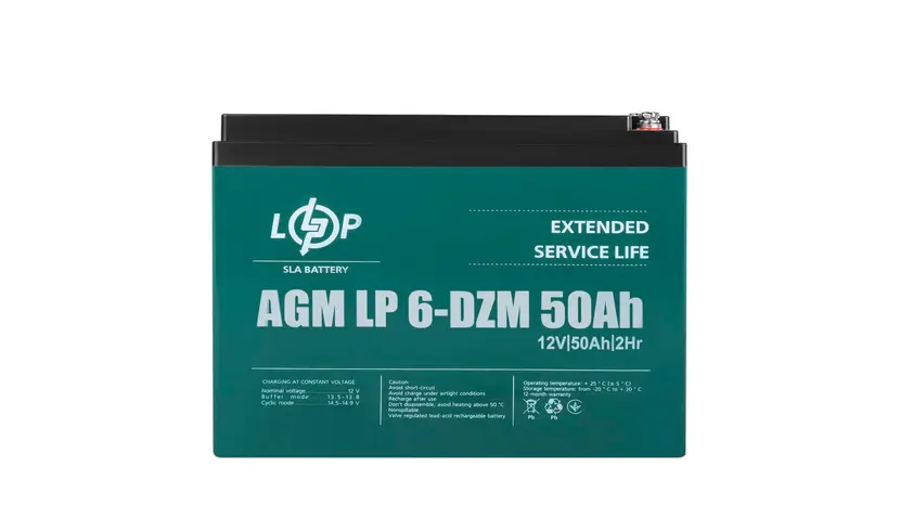 Тяговий свинцево-кислотний акумулятор Logicpower LP 6-DZM-50 Ah фото 3 купити в Україні