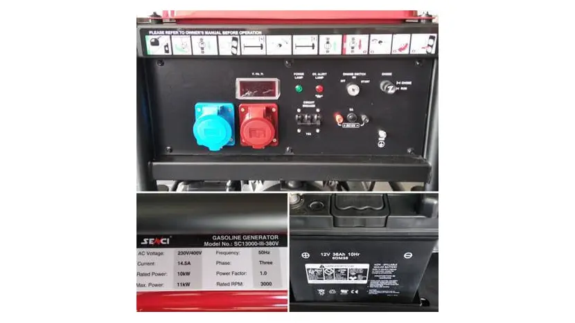Бензиновый генератор Senci SC 13000-III 380V, универсальный 1/3 (230/380 В), 11 кВт, фото фото 8