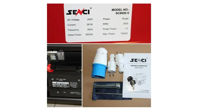 Бензиновий генератор Senci SC 8000V ATS (6.5 кВт), однофазний (230 В), 7.5 кВт фото 11 купити в Україні