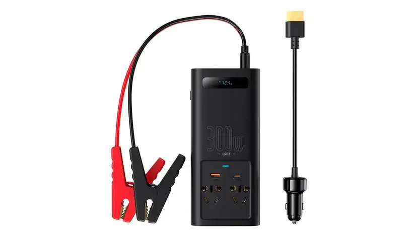 Автомобильный инвертор Baseus IGBT Power Inverter 300W (220V CN/EU ) Black (CGNB010101), фото фото 4