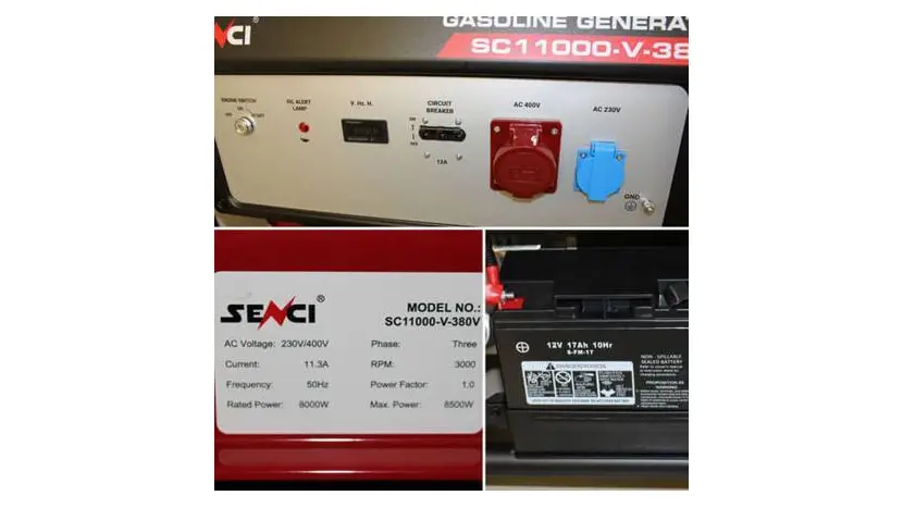 Бензиновий генератор Senci SC 11000V3 ATS (8 кВт), універсальний 1/3 (230/380 В), 8.5 кВт фото 10 купити в Україні