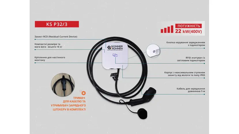 Станція для зарядки електромобілей Könner&Söhnen KS P32/3 фото 6 купити в Україні
