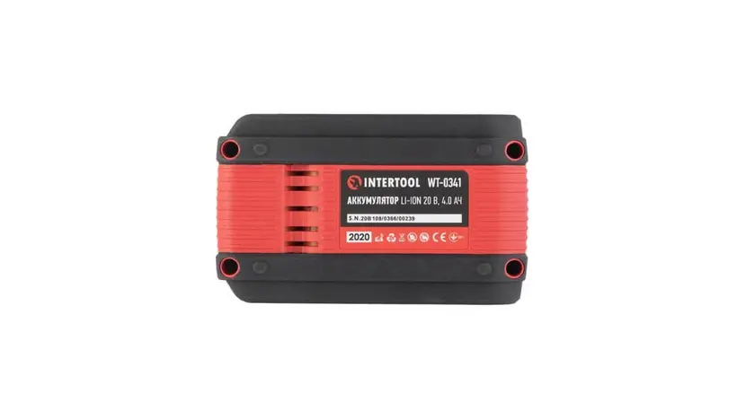 Аккумулятор Intertool WT-0341 20 В, литий-ион, 4.0 Ач, индикатор уровня заряда, фото фото 5