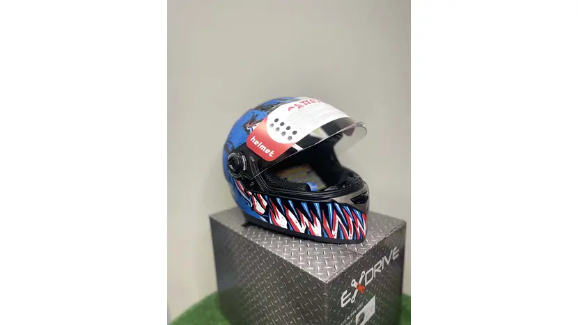 Мотошлем Eхdrive EX-09 Jaws интеграл сине-черный мат (размер L), фото фото 3