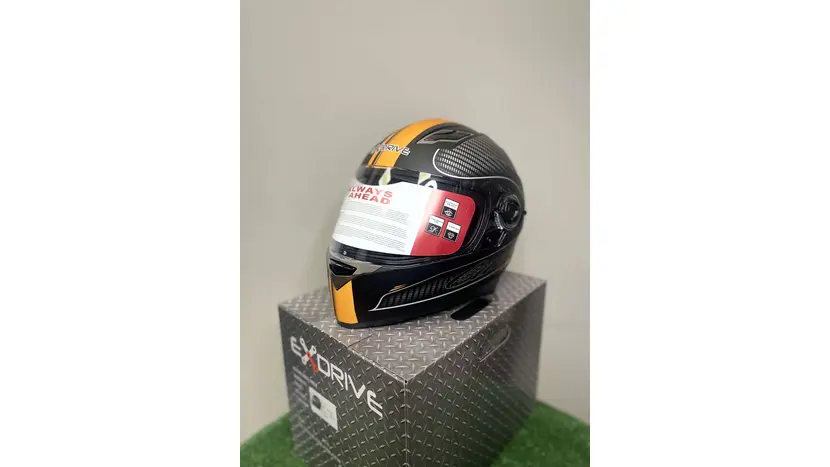 Мотошолом EXdrive EX-09 Carbon інтеграл чорний матовий розмір М фото 5 купити в Україні