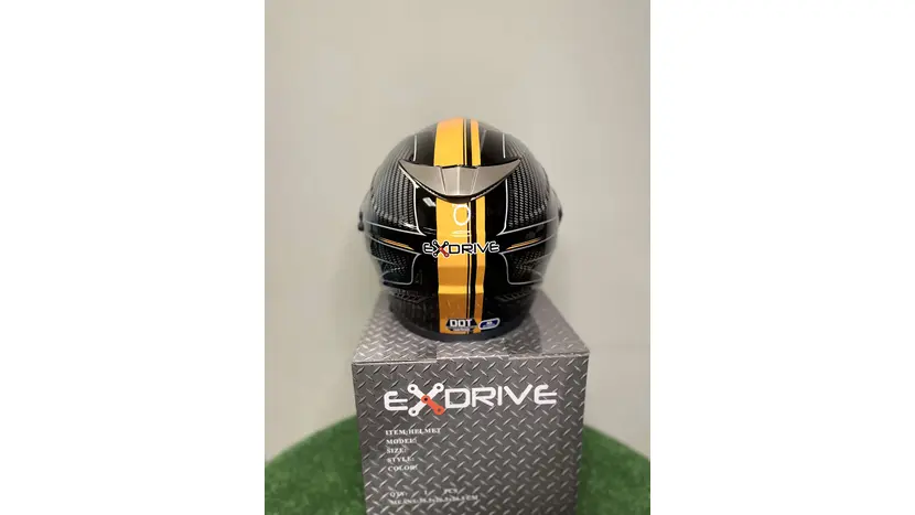 Мотошлем Eхdrive EX-09 Carbon интеграл черный глянец размер S, фото фото 11
