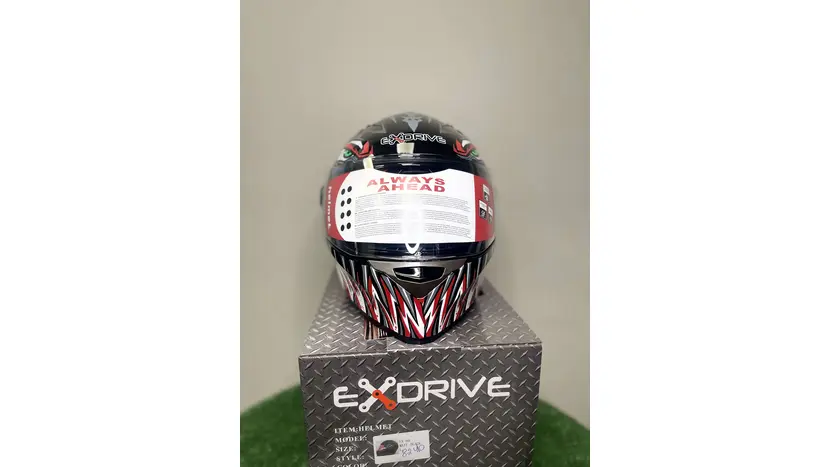Мотошолом EXdrive EX-09B Jaws Shine Black розмір L фото 13 купити в Україні