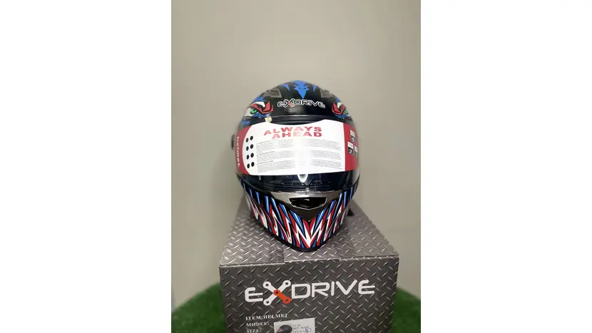 Мотошолом EXdrive EX-09 Jaws інтеграл синьо-чорний мат (розмір S) фото 5 купити в Україні