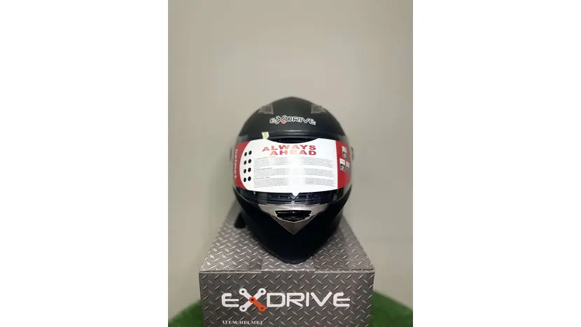 Мотошолом EXdrive EX-09 Matt Black розмір M фото 3 купити в Україні