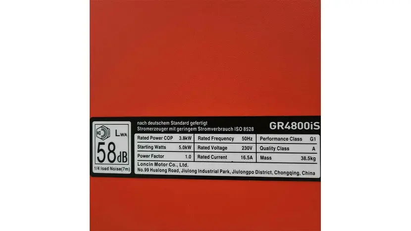 Генератор инверторный бензиновый LONCIN GR 4800 iS, однофазный (230 В), 4.5 кВт, фото фото 12