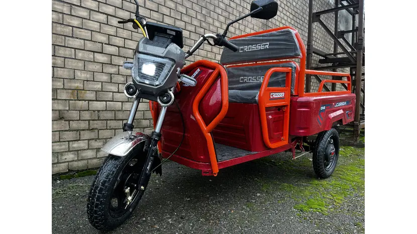 Электротрицикл грузовой CROSSER CARGO 12 (1000W) 60V 32Ah красный, фото фото 3