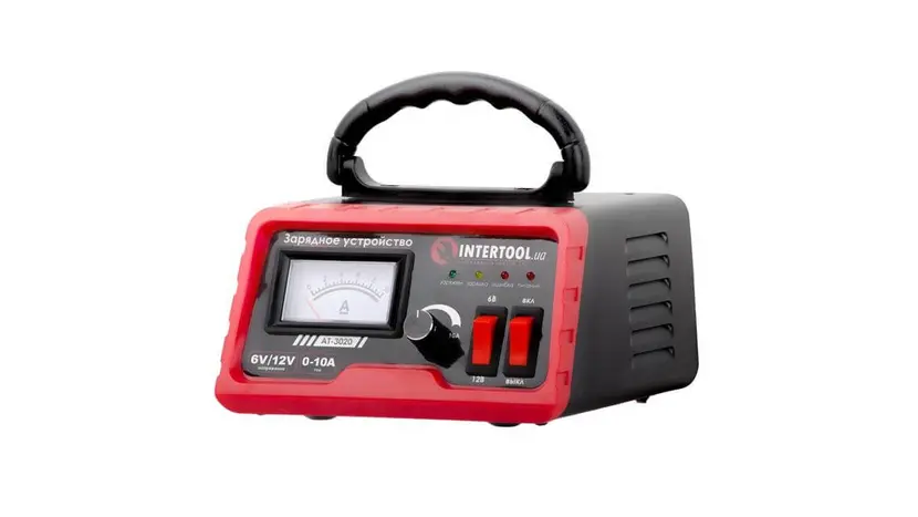 Зарядний пристрій INTERTOOL AT-3020 6/12 В, 0-10 А, 6-120 Агод фото 2 купити в Україні