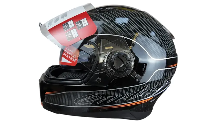 Мотошолом EXdrive EX-09 Carbon інтеграл чорний глянець розмір XL фото 4 купити в Україні