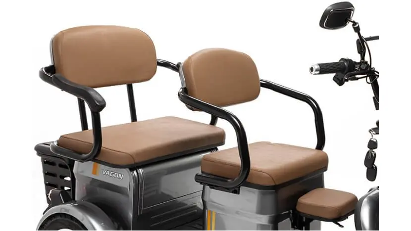 Электротрайк Crosser TR4 Vagon (трехколесный электроскутер) черный 1000w, фото фото 15
