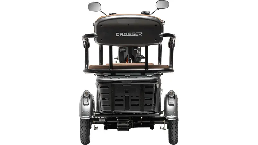 Электротрайк Crosser TR4 Vagon (трехколесный электроскутер) черный 1000w, фото фото 7