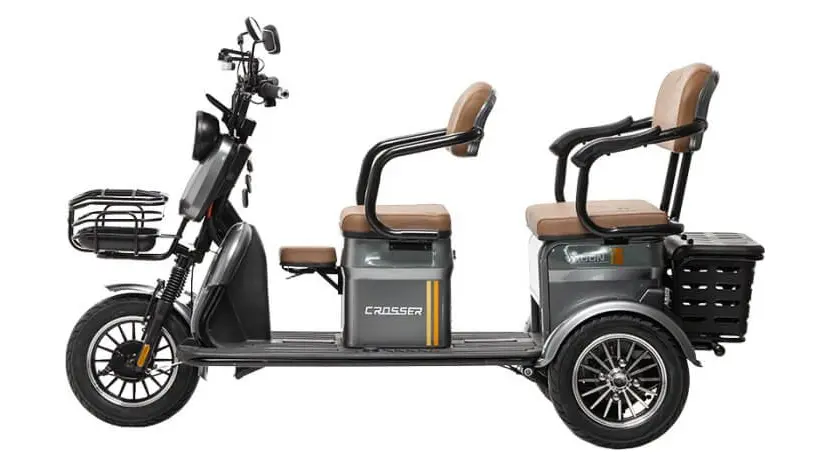Электротрайк Crosser TR4 Vagon (трехколесный электроскутер) черный 1000w, фото фото 4